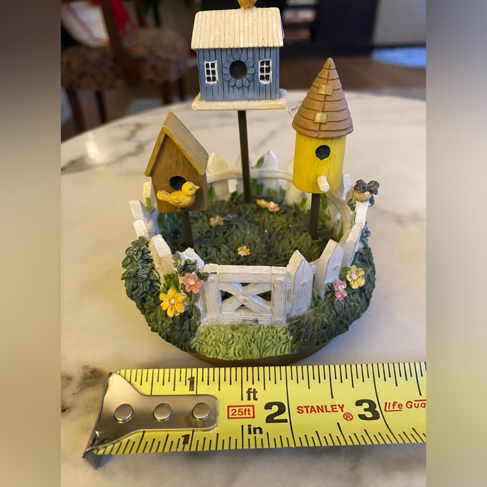 Charming Birdhouse Garden Decor Candle Topper